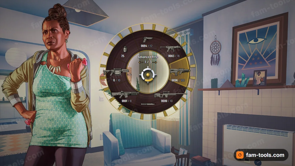 Bullion weapon wheel in the Casino red palette