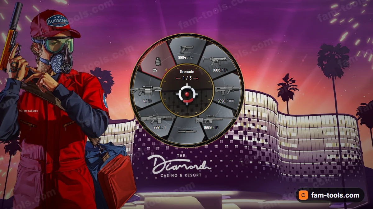 Bushido weapon wheel in the Lacquer red palette