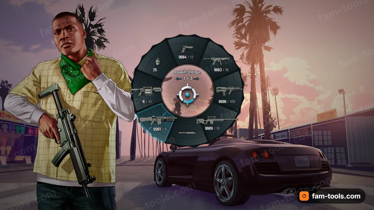 Carapace weapon wheel in the Deep sea palette