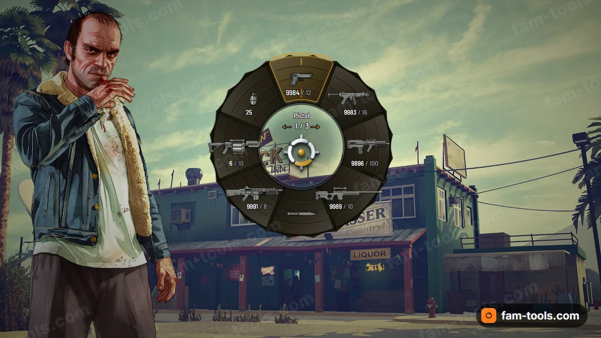Carapace weapon wheel in the Amberhive palette