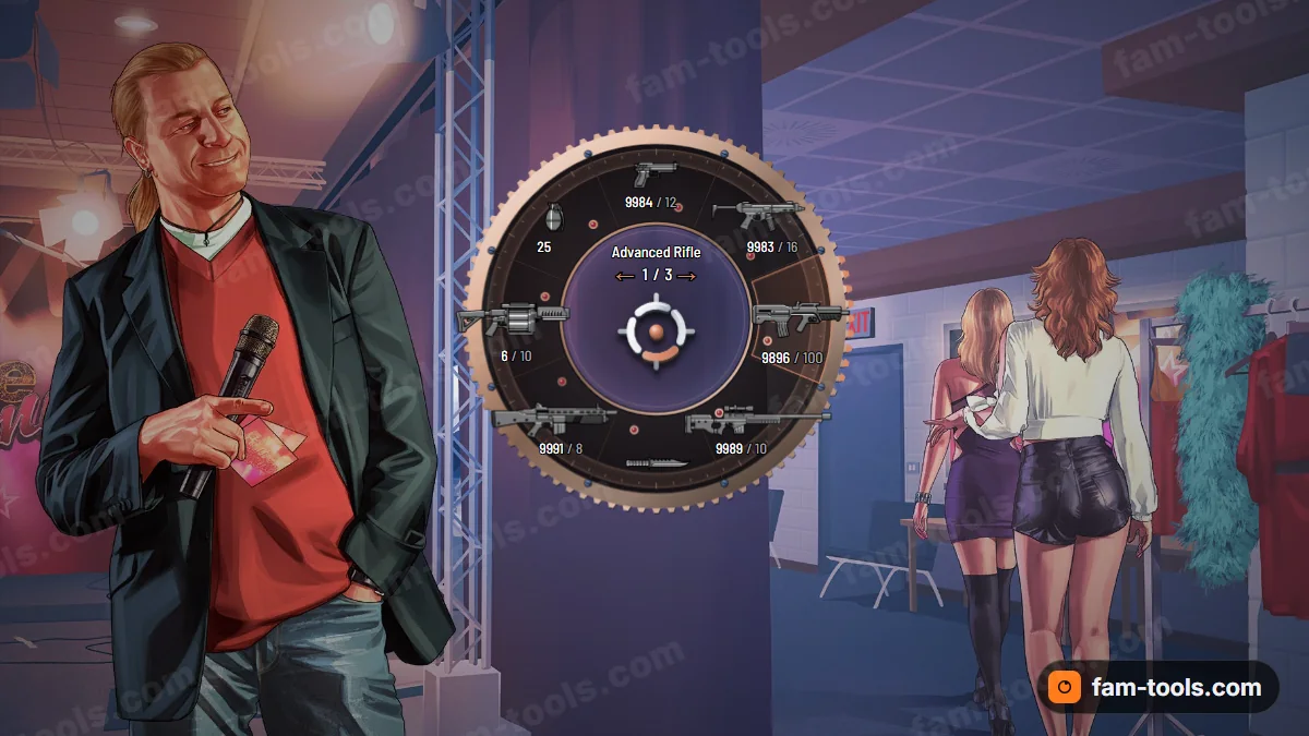 Chrono weapon wheel in the Rose gold palette