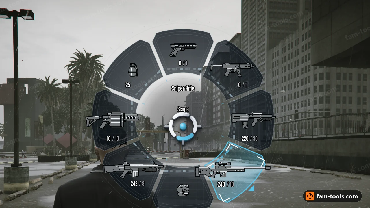 Command weapon wheel in game on a FiveM server