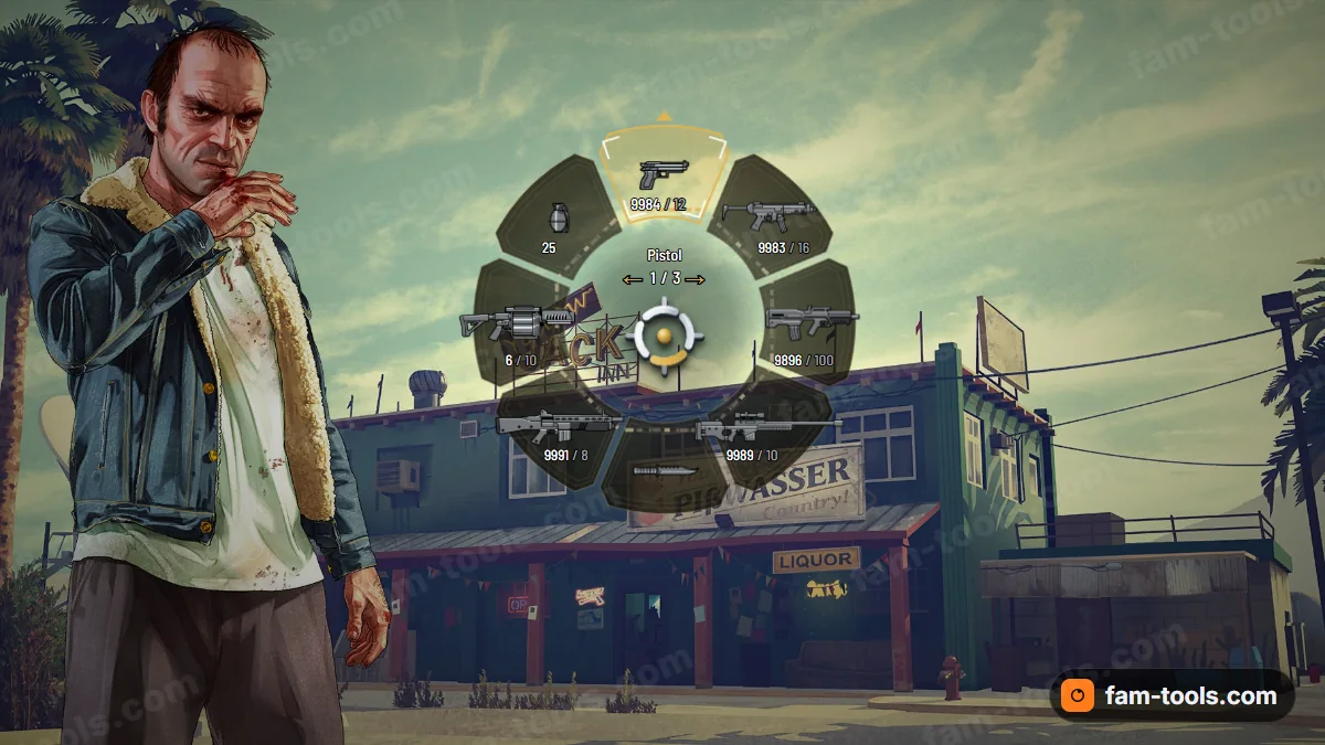 Command weapon wheel in the Gold command palette