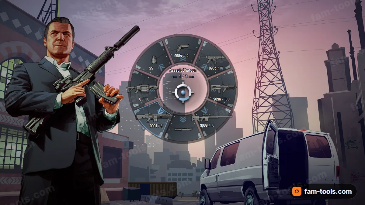 Crate weapon wheel in the Navy grey palette