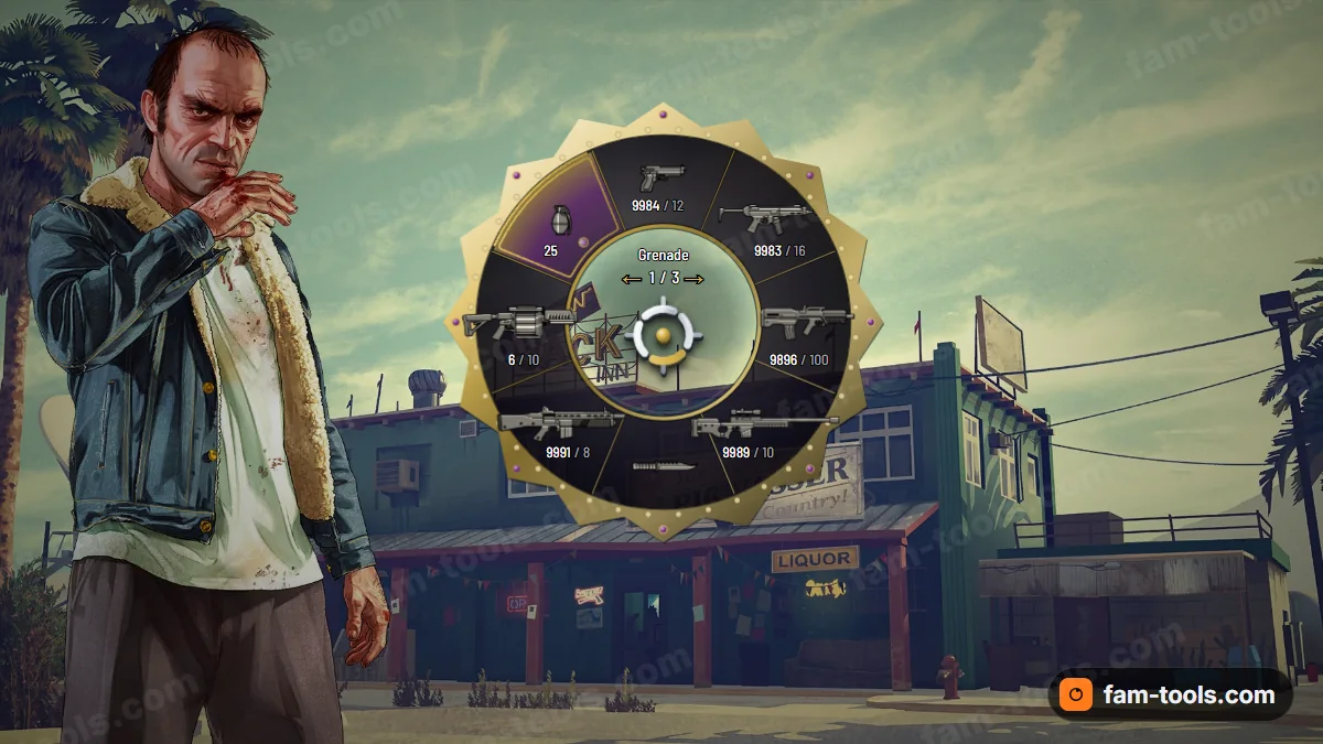 Crown weapon wheel in the Regalia palette
