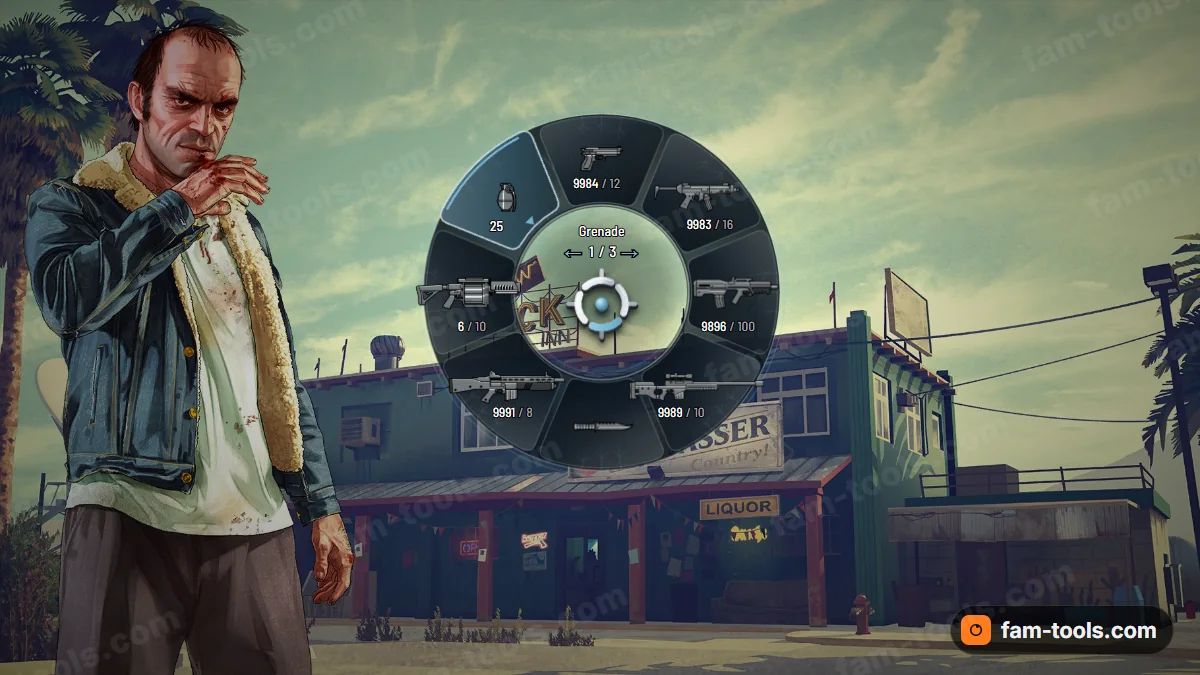 Cryo weapon wheel in the Glacier palette