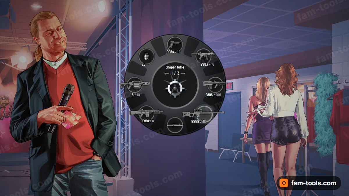 Drum weapon wheel in the Black cylinder palette