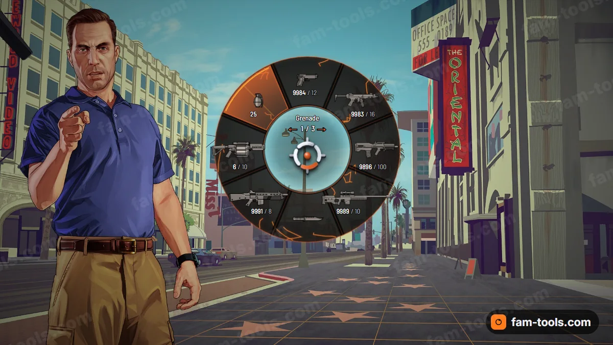 Ember weapon wheel in the Ember palette