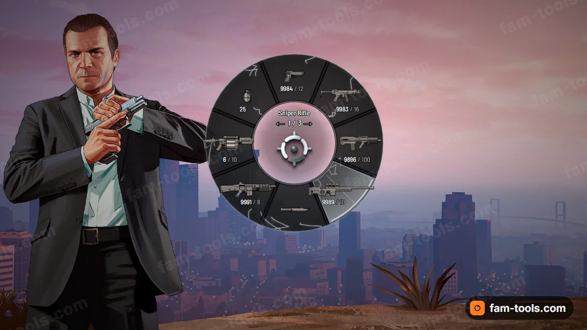 Ember weapon wheel in the Ash palette