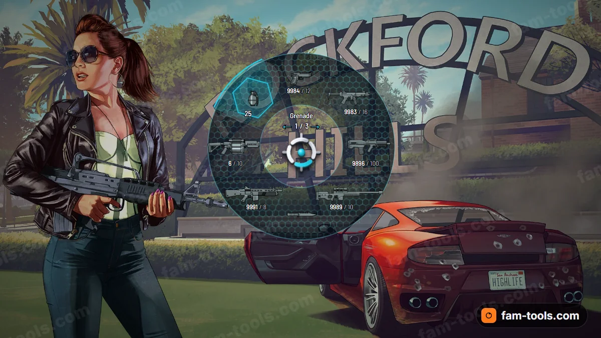 Holo Hex weapon wheel in the Holo palette