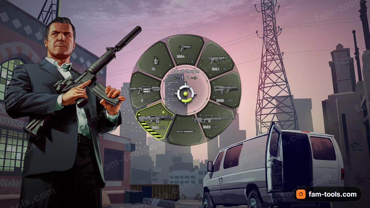 Juggernaut weapon wheel in the Olive drab palette