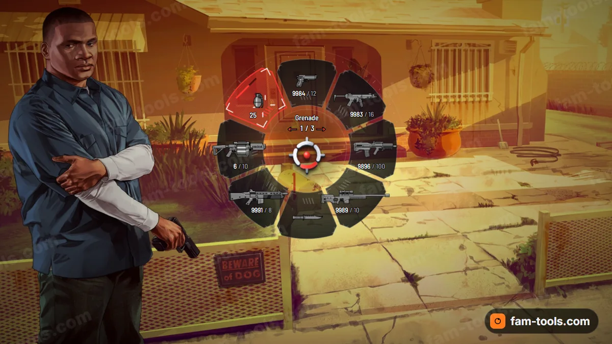 Killfeed weapon wheel in the Hostile palette