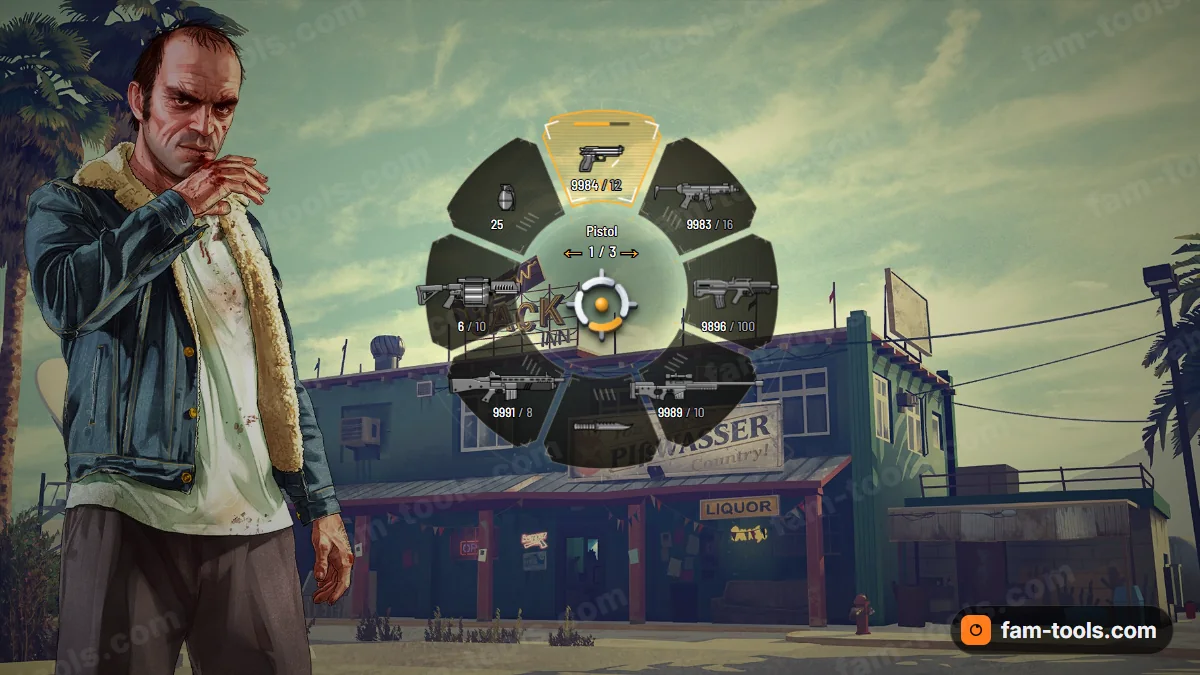 Killfeed weapon wheel in the Amber alert palette