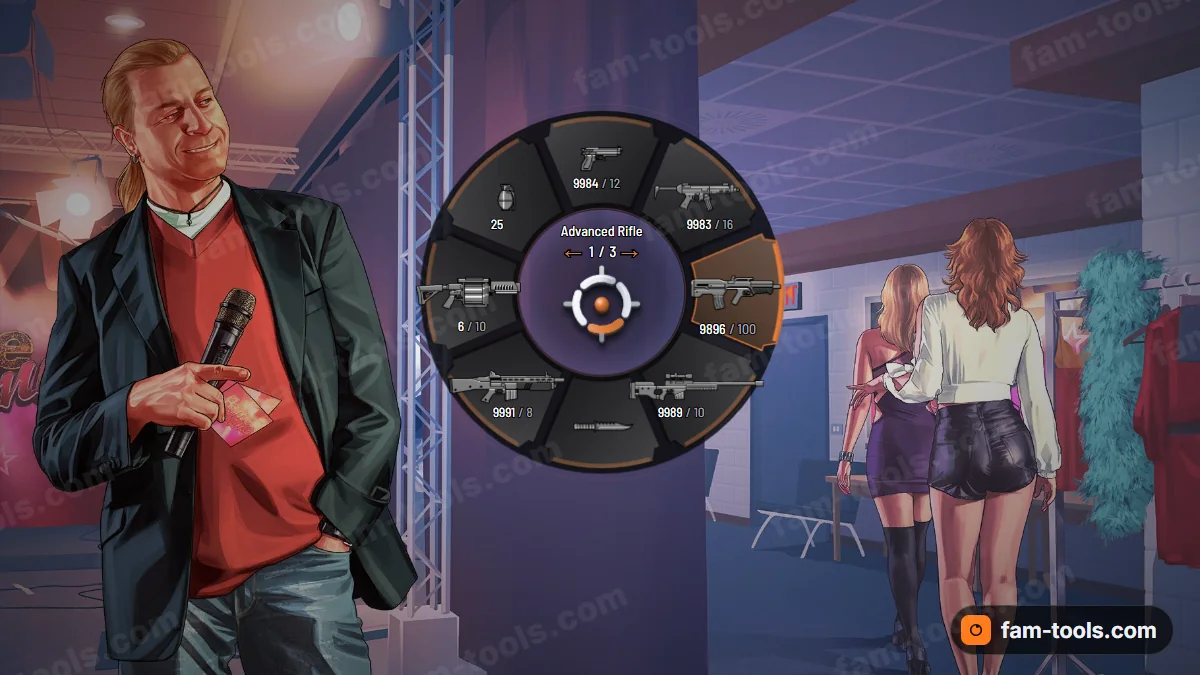 Monolith weapon wheel in the Signal orange palette
