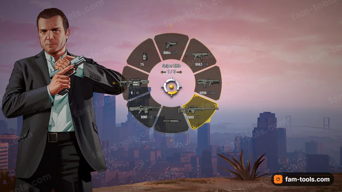 Ops HUD weapon wheel in the Hazard palette