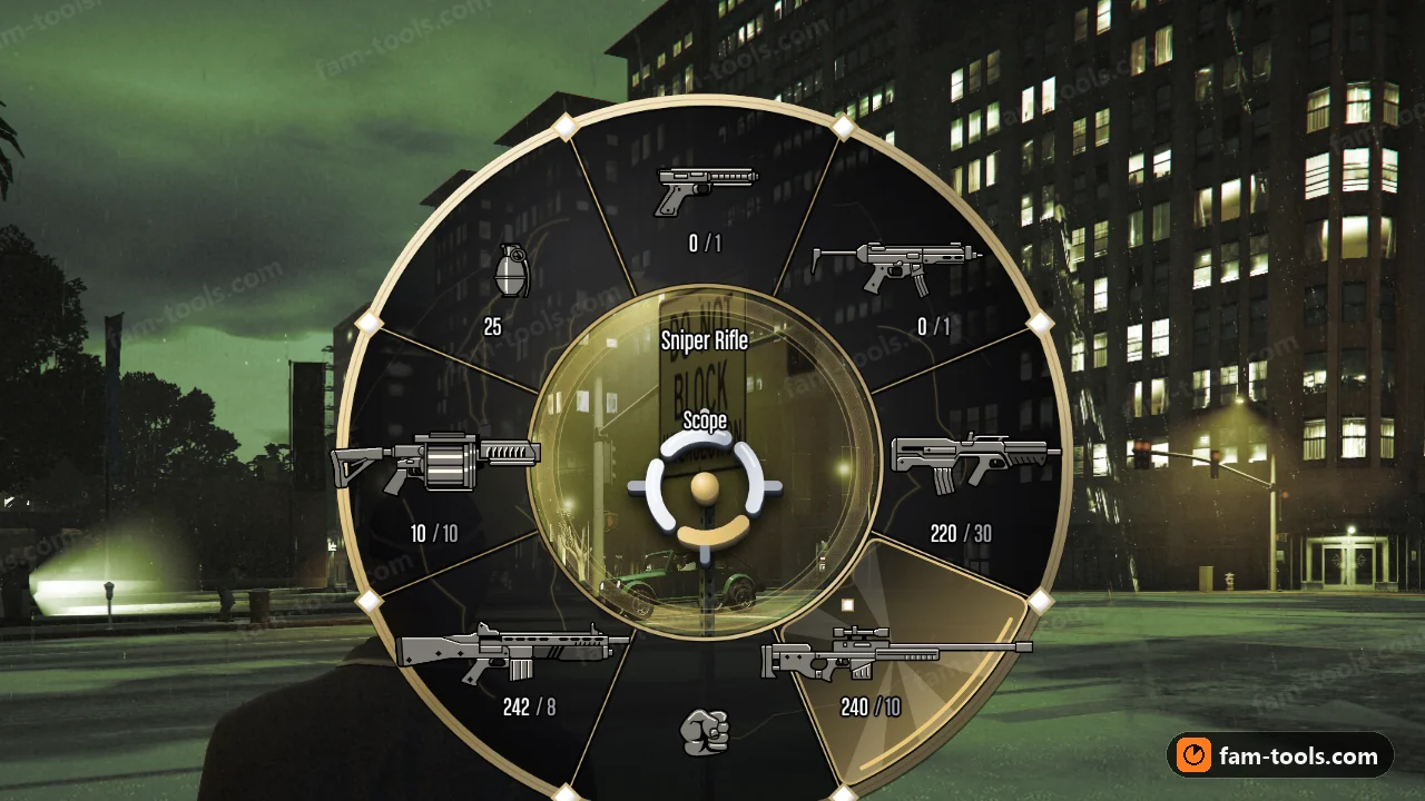 Prestige weapon wheel in game on a FiveM server