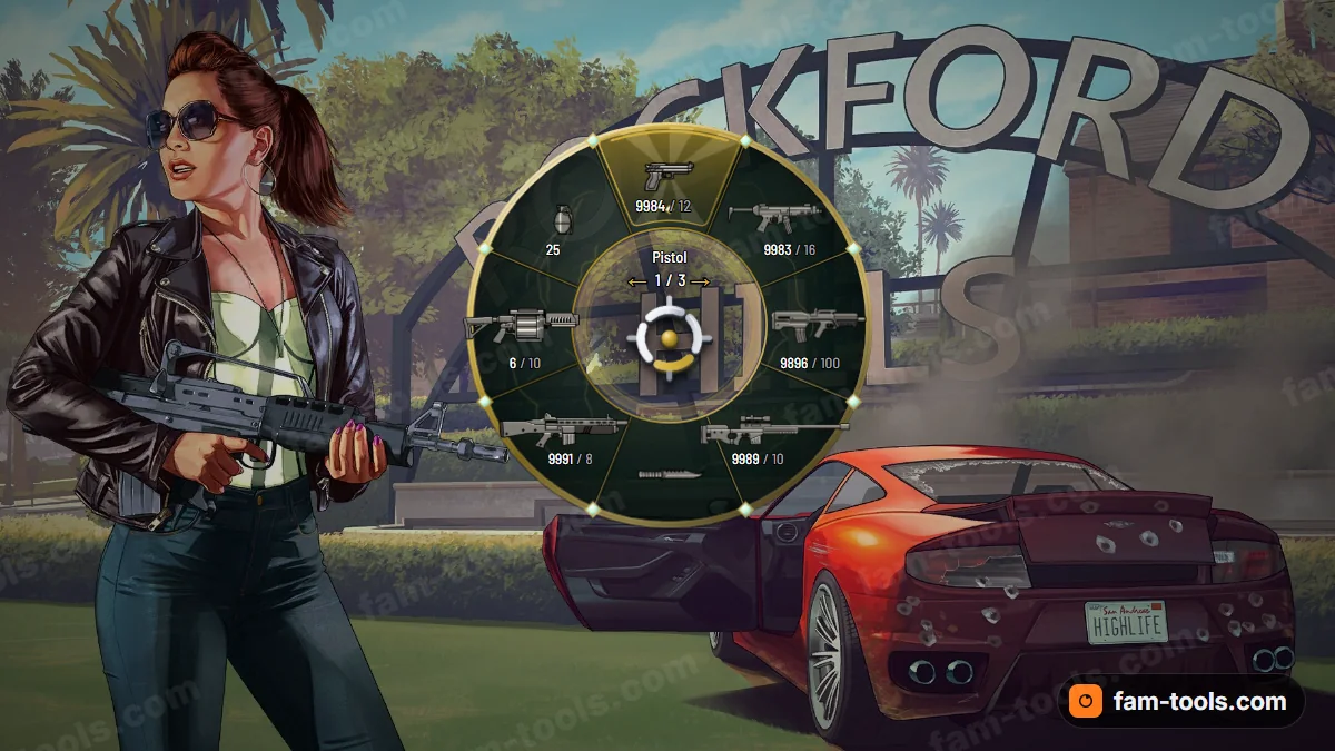 Prestige weapon wheel in the Emerald palette