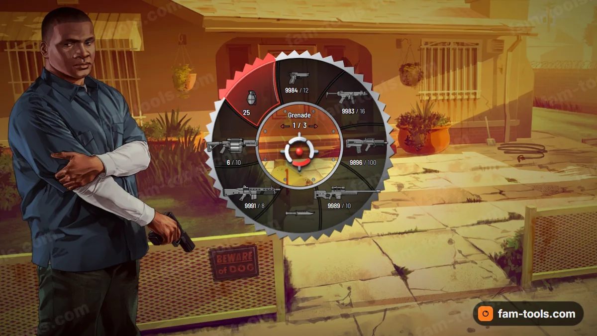 Razor weapon wheel in the Bloodsaw palette