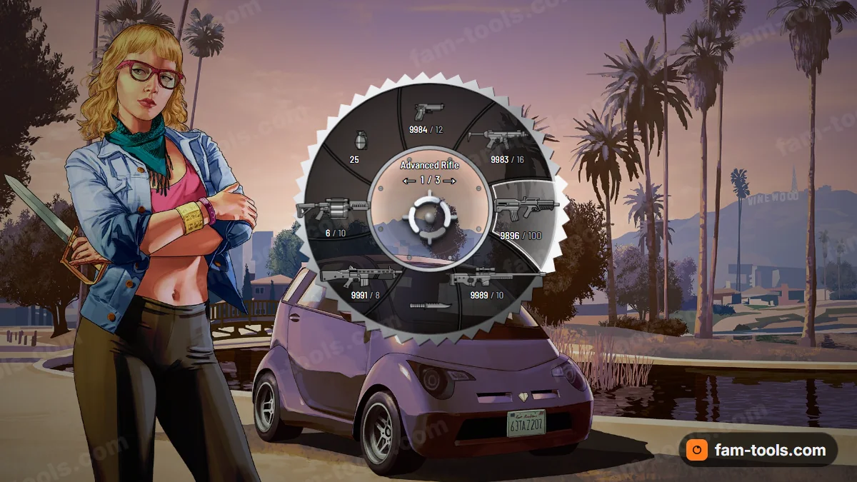 Razor weapon wheel in the Chrome palette