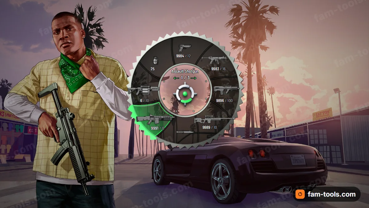 Razor weapon wheel in the Venom palette
