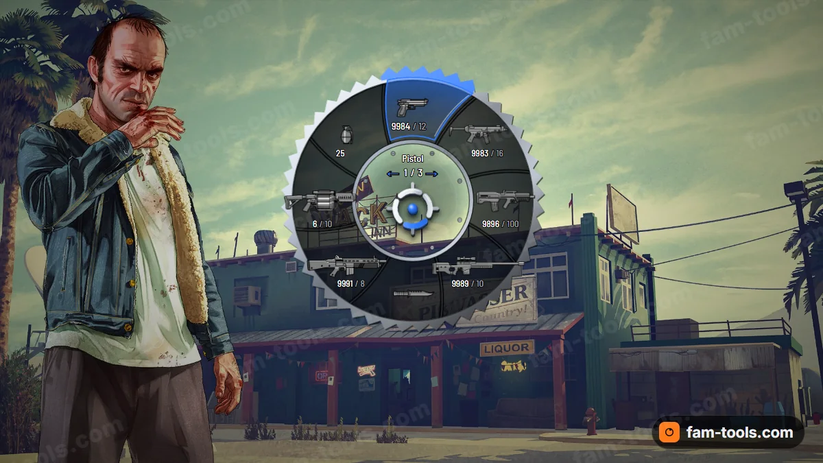 Razor weapon wheel in the Cobalt palette