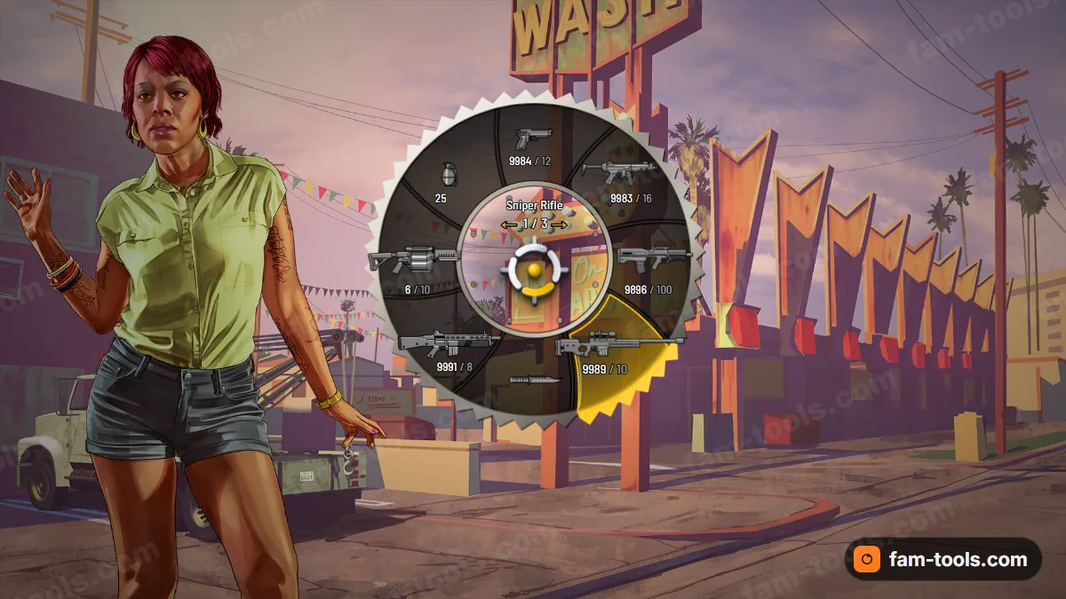 Razor weapon wheel in the Hazard palette