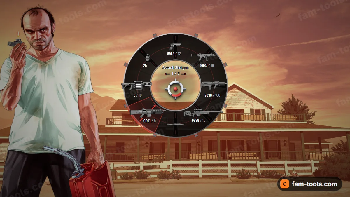 Reactor weapon wheel in the Reactor red palette
