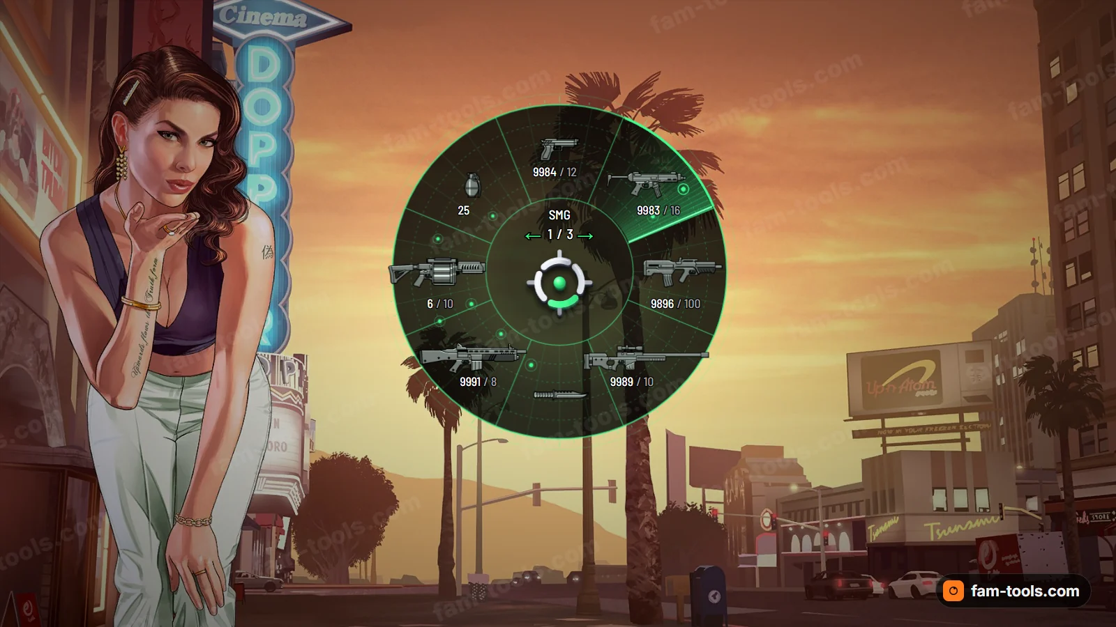 Recon weapon wheel, open on a dark HUD