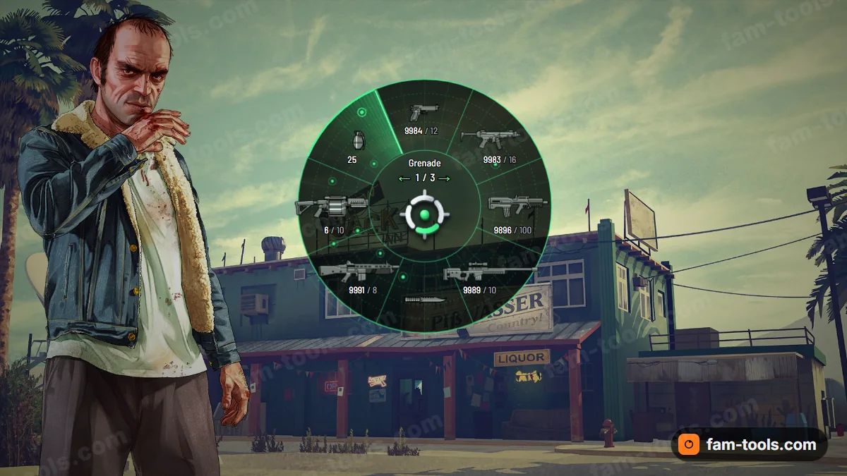 Recon weapon wheel in the Phosphor palette