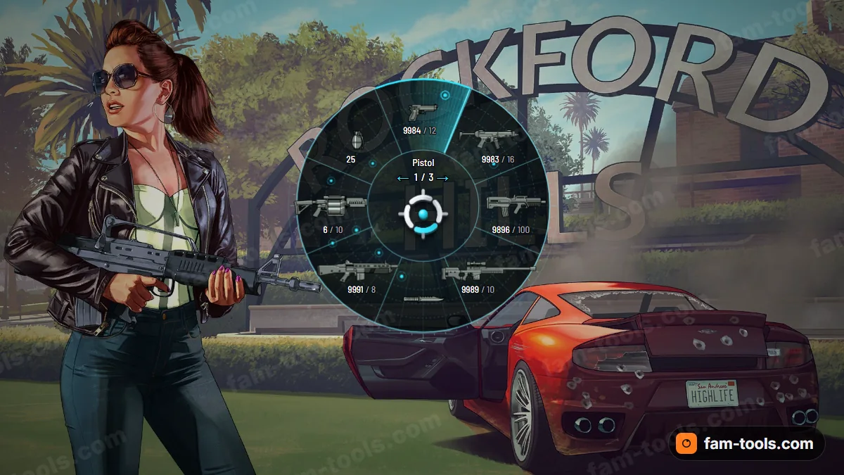 Recon weapon wheel in the Sonar palette