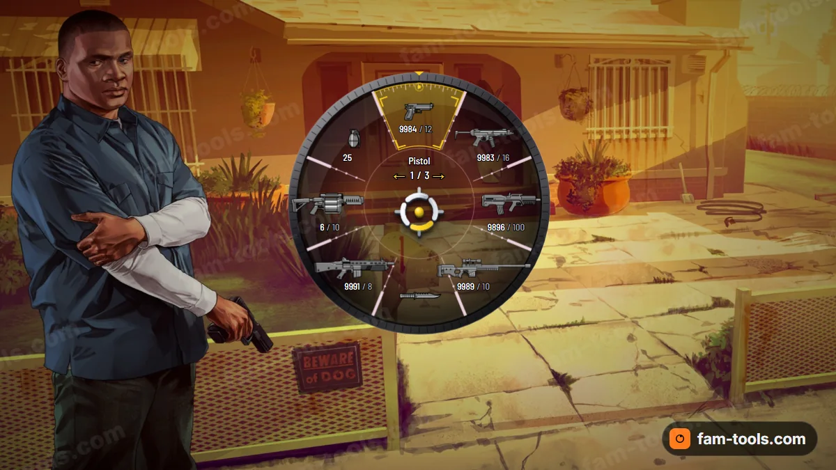 Scope weapon wheel in the Thermal palette