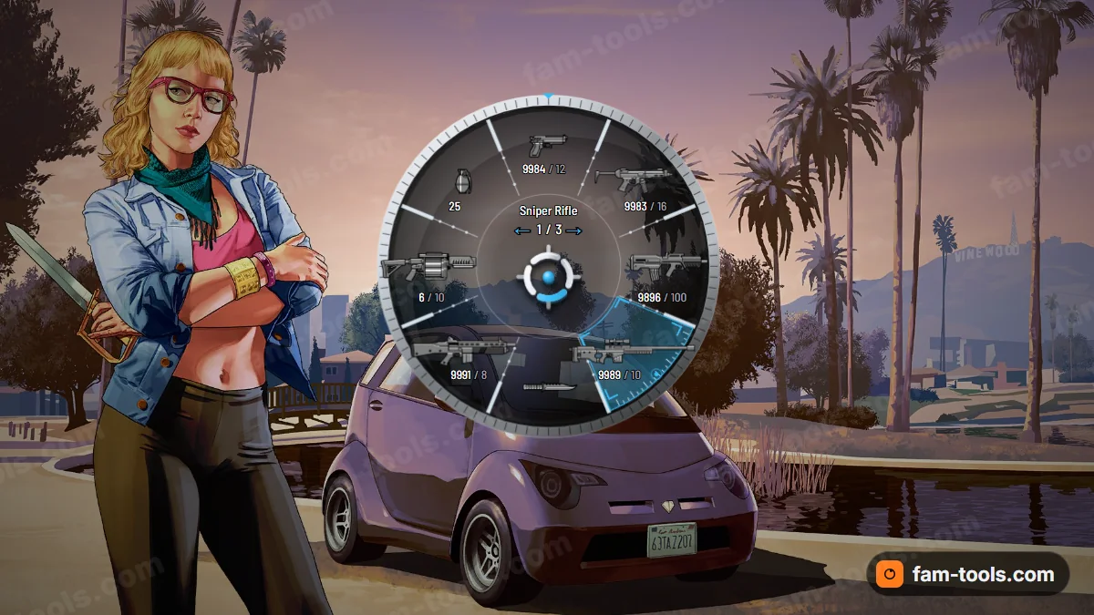 Scope weapon wheel in the Arctic palette