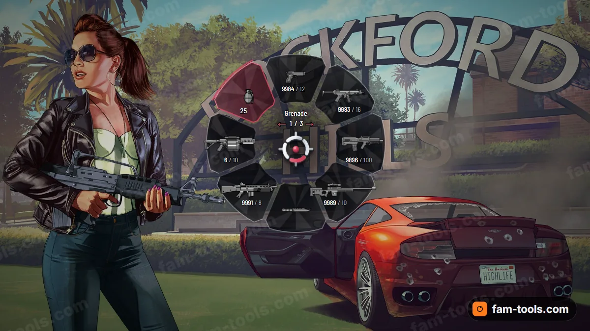 Shard weapon wheel in the Crimson glass palette