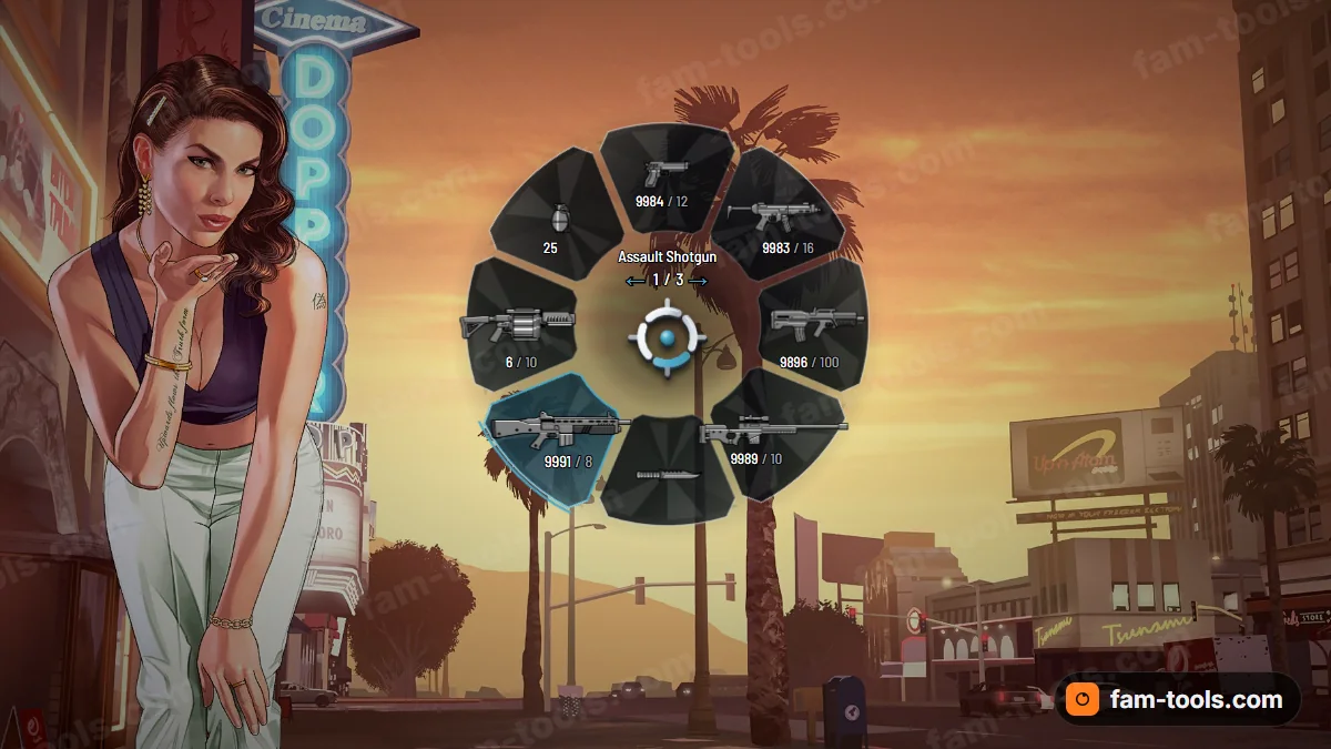 Shard weapon wheel in the Glacier palette