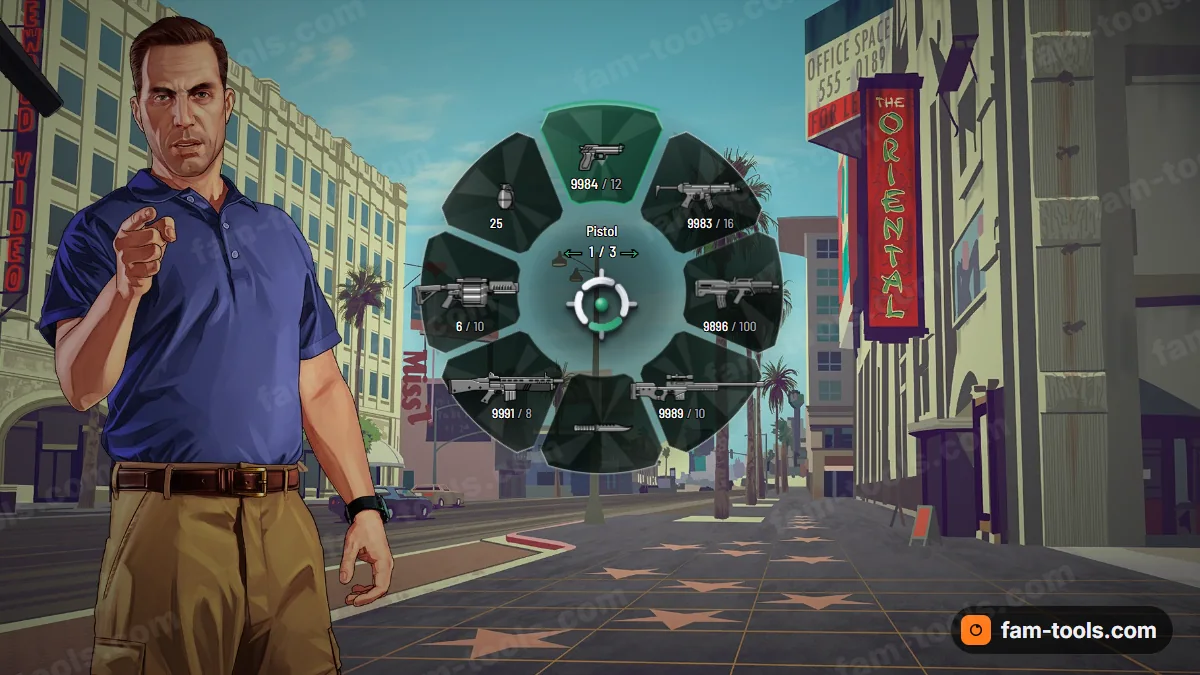 Shard weapon wheel in the Emerald palette
