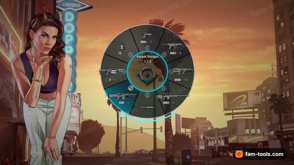 Skull Carbon weapon wheel in the Cyan palette
