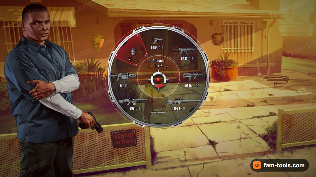Tech Frame weapon wheel in the Red ops palette