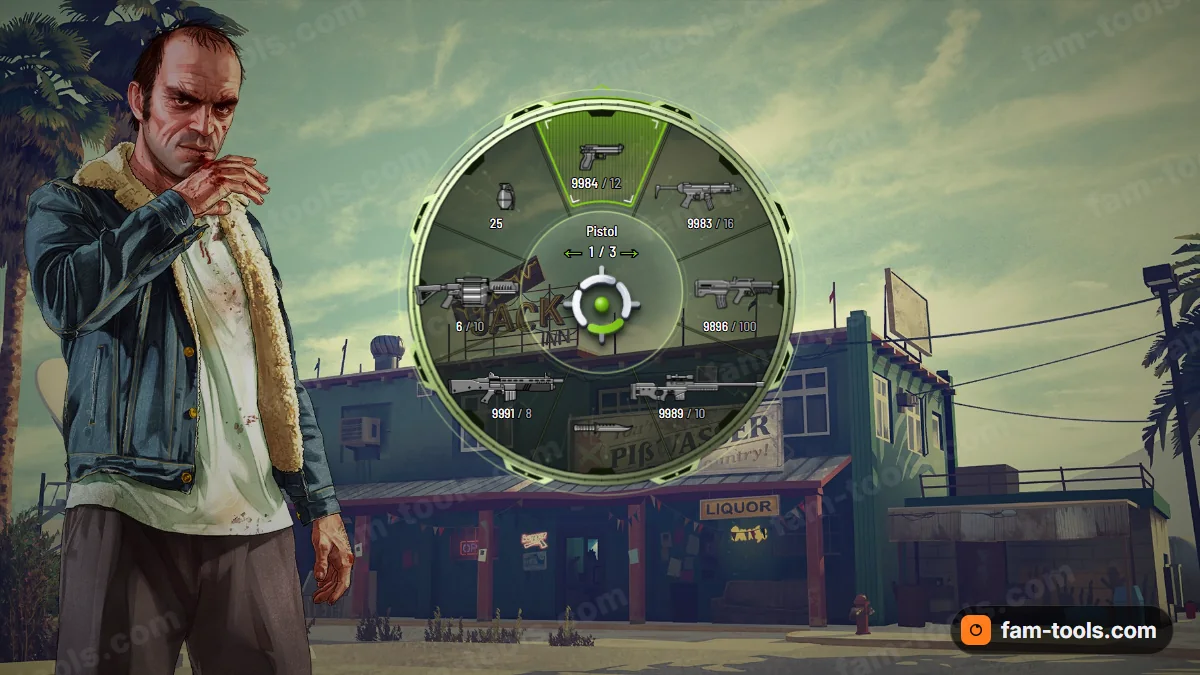 Tech Frame weapon wheel in the Lime palette