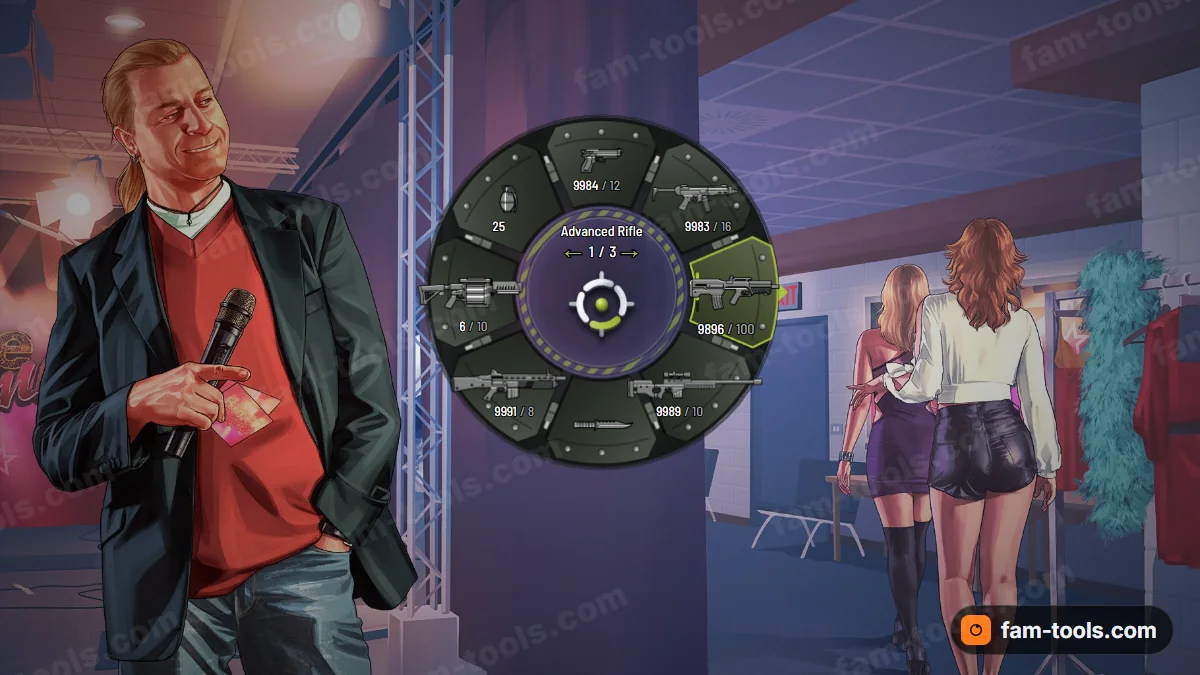Titan weapon wheel in the Combat green palette