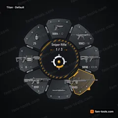 Titan FiveM-compatible weapon wheel, mech armor bays with hydraulic rams, hex bolts and warning stencils