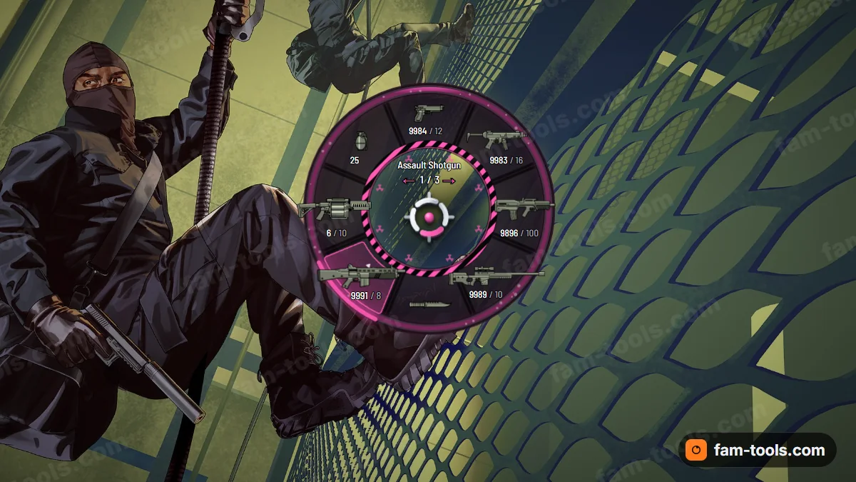 Toxic weapon wheel in the Plasma pink palette