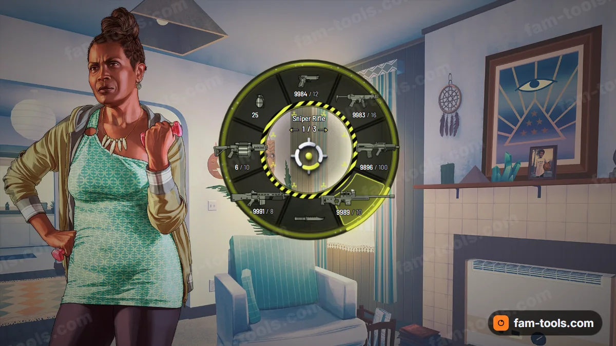 Toxic weapon wheel in the Nuclear palette