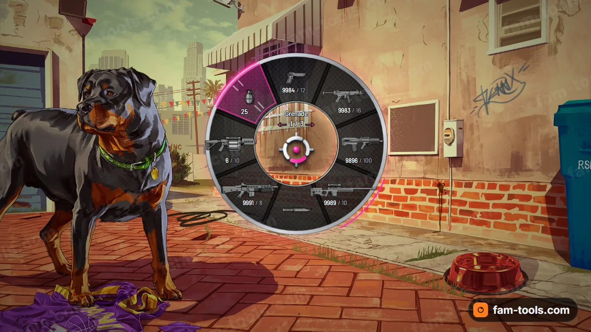 Tuner weapon wheel in the Underglow palette