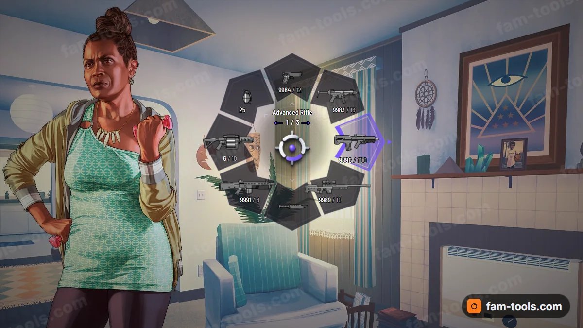 Vanguard weapon wheel in the Spectre palette