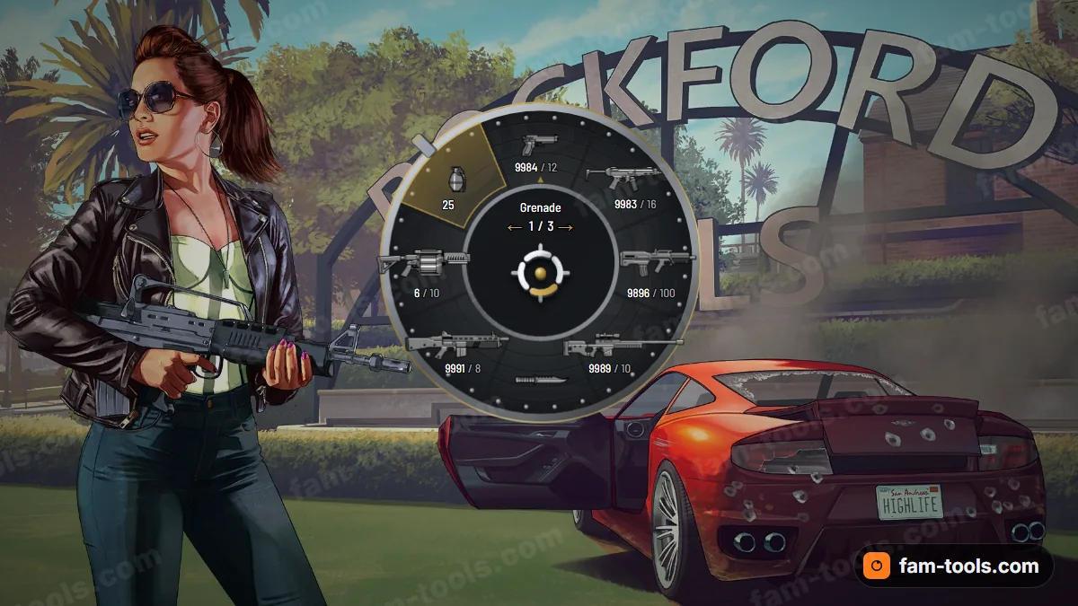 Vault weapon wheel in the Bank gold palette