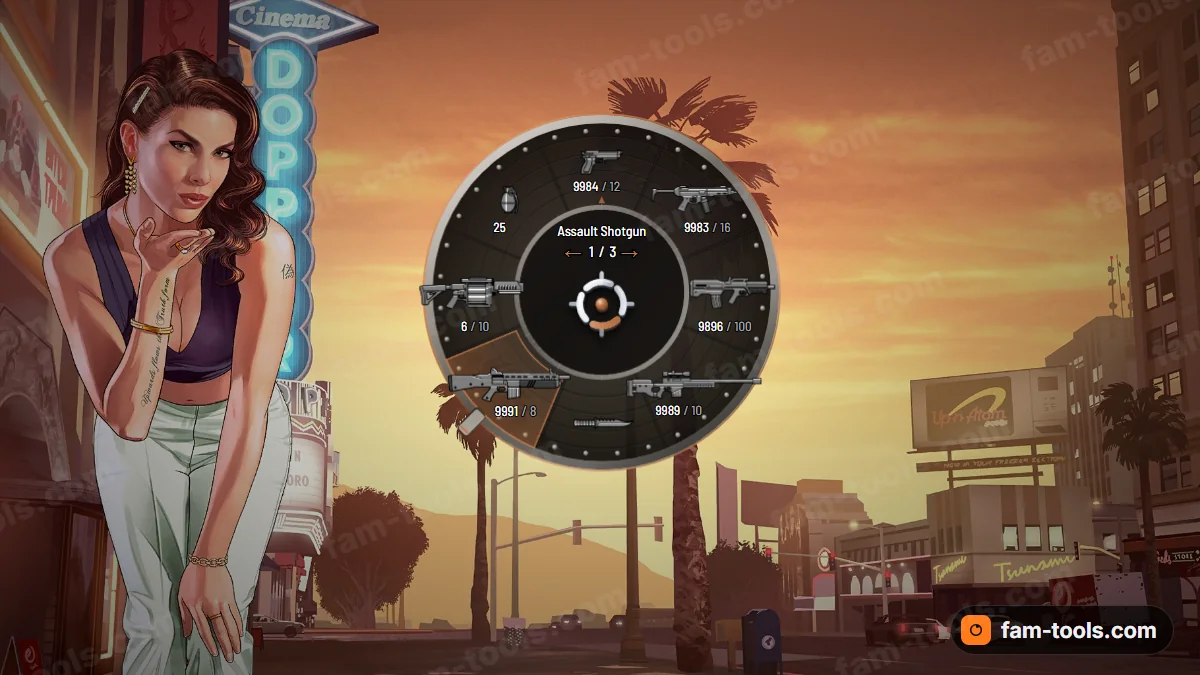 Vault weapon wheel in the Copper palette
