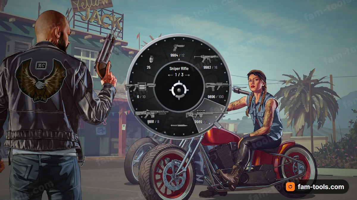 Vault weapon wheel in the Blackened palette